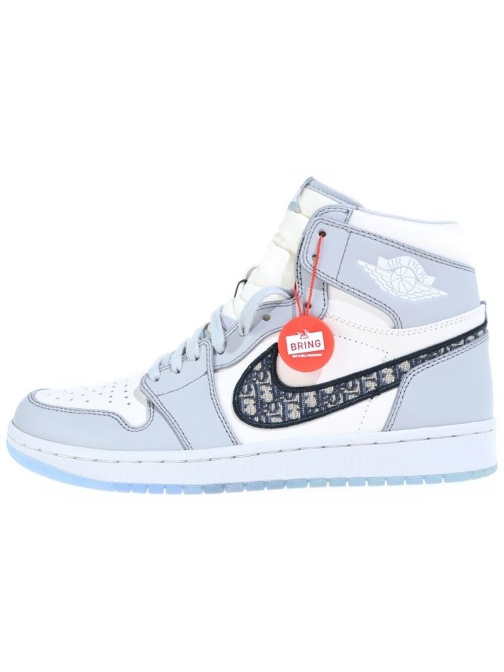 Dior Nike Air Jordan 1 High OG 1 Top Sneakers White Gray